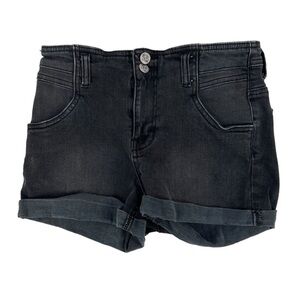 STS Blue Black Cuffed Hem High Waist Jean Shorts Size 5 Women’s